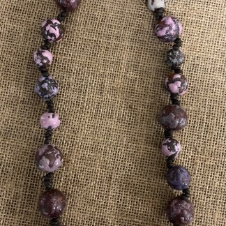 Purple and Pink Enamel Bead Necklace