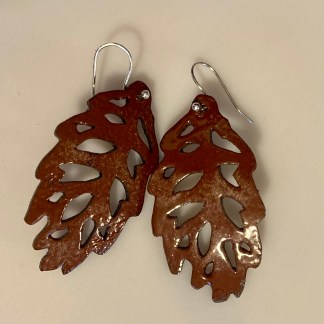 Small Brown Leaf Earrings
