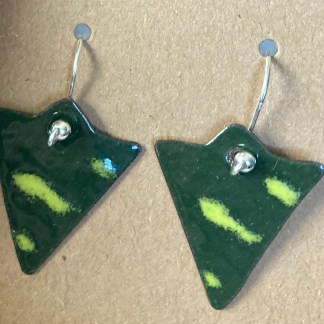 Green and Yellow Triangle Earrings