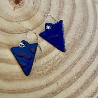 Blue and Purple Trinagle Earrings