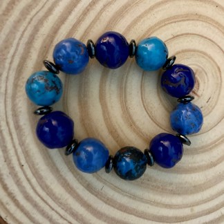 Blue Copper Bead Bracelet