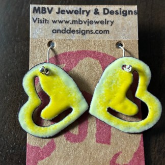 Yellow Heart Earrings